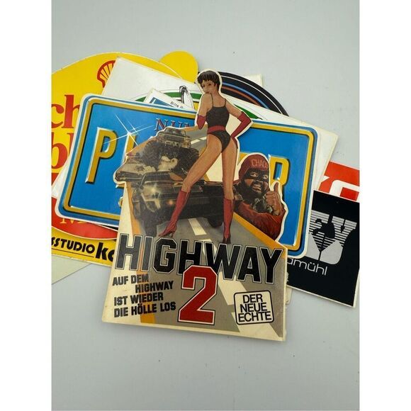 Lot of Vintage German Road Automobile Pinup Stickers - Picture 5 of 7